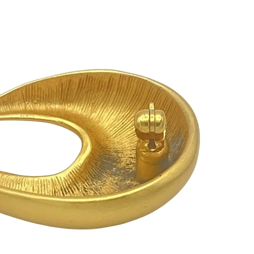 Monet Vintage Gold Tone Abstract Modernist Brooch Pin Signed 3”
